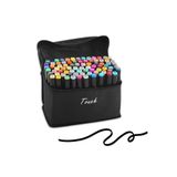 MEFGLOBAL Touch Marker 60 Renk Çantali Set, Çift Uçlu Twin Marker