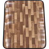 Mefix Ahşap Desenli Çok Amaçlı Dikili Pvc Zemin Muşambası Soba Kuzine Altı Koruyucu - 100cm x 120cm - Açık Kahverengi