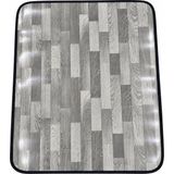 Mefix Ahşap Desenli Çok Amaçlı Dikili Pvc Zemin Muşambası Soba Kuzine Altı Koruyucu - 100cm x 120cm - Koyu Gri