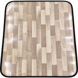 Mefix Ahşap Desenli Çok Amaçlı Dikili Pvc Zemin Muşambası Soba Kuzine Altı Koruyucu - 100cm x 120cm - Krem