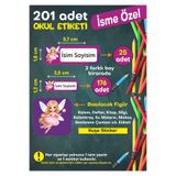 MEG DİJİTAL Okul Etiketi Kişiye Özel Okul Etiketi Kalem Defter Etiketi İsimli Sticker İsme Özel Okul Etiketi peri kızı