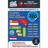 Mega Among Us Temalı Paket Isme Özel Okul Etiketi / Stıcker Toplam 320 Adet