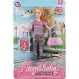 MEGA Angelbaby Seyahat Bebekleri Seri 2 Happy Yazılı Tişörtlü