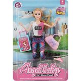 MEGA Angelbaby Seyahat Bebekleri Seri 2 Pwr Yazılı Tişörtlü