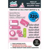 Mega Balerin Temalı Paket Isme Özel Okul Etiketi / Stıcker Toplam 320 Adet