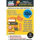 Mega Basketbol Temalı Paket Isme Özel Okul Etiketi / Stıcker Toplam 320 Adet