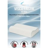 Mega Boy Ortopetik Visco Yastık Boyun Fıtığı Boyun Düzleşmesi Için Visco Yastık 60X40X14/12 cm - 60 x 30 x 10 cm - Beyaz - Açık Mavi