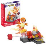 Mega brands Pokemon Action Figure Yapı Oyuncakları, Charmander'ın Ateş Tipi Spin, 81 Parça, 1 Yapılabilir Karakter ve Dönüş Hareketi, Çocuklar için