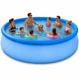 Mega Büyük Boy Şişme Havuz, 3.66 Metre Çaplı Jumbo Aile Havuzu, 3 Katmanlı Dayanıklı PVC UV Güneşe Dayanıklı, Yetişkin Çocuk Ev Bahçe Teras Yazlık Aile Kullanımı İçin Mega Büyük Boy Şişme Havuz