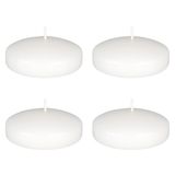 Mega Candles 4 adet Kokusuz Beyaz Yüzen Diskli Mum, Elle Dökülen Parafin Mum Mumları 7 cm Çapında, Ev Dekoru, Düğün Resepsiyonları, Bebek Duşları, Doğum Günleri, Kutlamalar ve Parti Hediyeleri