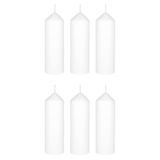 Mega Candles 6 adet Kokusuz Beyaz Kubbe Üstü Yuvarlak Sütun Mum, Ekonomik Tek Kullanımlık Etkinlik Mum Mumları 5 cm x 15,5 cm, Düğün Resepsiyonları, Doğum Günleri, Partiler, Kutlamalar, Çiçekçiler ve