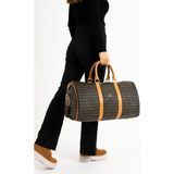 Mega Çanta Unisex Hostes Valiz Seyahat Tatil Spor Hastane El ve Omuz Çantası Kabin Valiz Çanta - Siyah - Camel