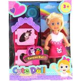 Mega Cute Doll Mini Bebek Tavşanlı ve İki Katlı Kulübe Oyun Seti