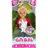 Mega Cute Girl Tavşan Figürlü Sarışın Mini Bebek