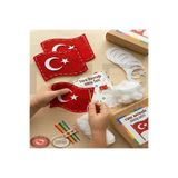 Mega Design (3 lü set) Milli Bayramlar İçin Türk bayrağı Keçe & Eva El İşi ve Motor Becerisi Geliştirici
