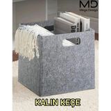 Mega Design Kalın Keçe Organizer Dolap Içi Düzenleyici 30 x 30 x 30 cm - Gri