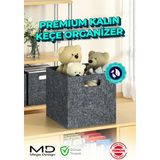 Mega Design Kalın Keçe Organizer Dolap Içi Düzenleyici 30 x 30 x 30 cm - İnce Keçe - Gri