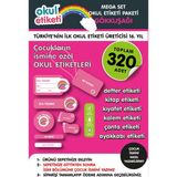 Mega Gökkuşağı Temalı Paket Isme Özel Okul Etiketi / Stıcker Toplam 320 Adet