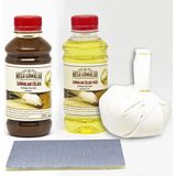 Mega Gomalak Doğal Ahşap Cila Seti 250 ml Gomalak Cila ve Yağı ile Zımpara ve Sürme Topu