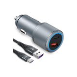 Mega Oto Market 100W Mini Silver Çakmaklık USB Type-C Soketli Araç İçi Süper Hızlı Şarj Adaptörü