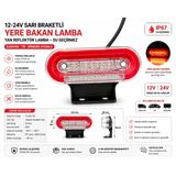 Mega Oto Market 12-24V Braketli Kırmızı Beyaz Yere Bakan Lamba Yan Reflektör Lamba – Su Geçirmez Kamyon Tır Römork Uyumlu 1 Adet