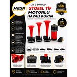 Mega Oto Market 12V 3 Borulu Stobel Tip Motorlu Havalı Korna