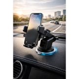 Mega Oto Market 360° Dönebilen Araç İçi ve Masaüstü Telefon Tutucu – Güçlü Vantuzlu Çok Yönlü Oto Te