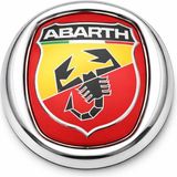 Mega Oto Market Abarth 8x8 cm 3D Metal Oto Amblem Krom Çerçeveli Panjur Bagaj Logo Universal Arma - Renkli