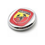 Mega Oto Market Abarth Metal Araç Amblemi Krom Çerçeveli Oto Panjur Bagaj Logo Arma - Renkli - 8 cm
