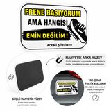 Mega Oto Market Acemi Şoför - Acemi Sürücü Magneti Tak Çıkar Manyetik Araba Bagaj Uyarı Levhası - Frene Basıyorum Ama Hangisi Emin Değilim