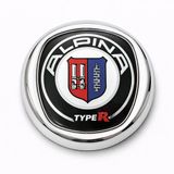 Mega Oto Market Alpina Type R 8x8 cm 3D Metal Oto Amblem Krom Çerçeveli Panjur Bagaj Arması Universal Logo