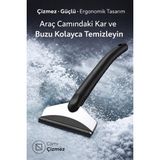 Mega Oto Market Araba Buz Kazıyıcı ve Kar Temizleme Küreği – Çift Taraflı Oto Cam Buz Kazıma Aparatı - Siyah