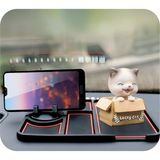 Mega Oto Market Araç Içi Kaydırmaz Ped 3D Numaratör Telefon Tutuculu Torpido Kaydırmaz Xl Kare - Siyah - Kırımızı