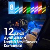 Mega Oto Market Ayak Altı Led 12 Ledli Lamba Sese Duyarlı Led Müziğe Duyarlı Led