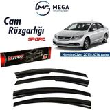 Mega Oto Market [brand] Honda Civic 2011-2016 Arası Mugen Tip Cam Rüzgarlık Sunplex