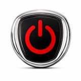 Mega Oto Market Kırmızı Power Logo Metal Araç Amblemi 3D Krom Çerçeveli Oto Panjur Bagaj Arması Universal(Siyah Zemin – Krom Çerçeve)