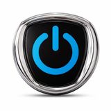 Mega Oto Market Mavi Power Logo Metal Araç Amblemi 3D Krom Çerçeveli Oto Panjur Bagaj Arması Universal