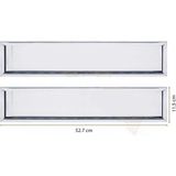 Mega Oto Market Paslanmaz Çelik Plakalık 52.7x11.5 cm - 2 Adet Gümüş Renk, Çoğu Araçla Uyumlu, Kolay Montaj