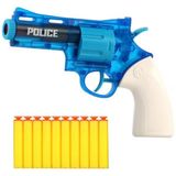 Mega Oyuncak 2'si 1 Arada Dart Atan Revolver Mavi Su Tabancası 22 cm