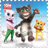 Mega Oyuncak Konuşan Kedi Tom Eva Yer Matı - 90 x 90 cm - Mavi