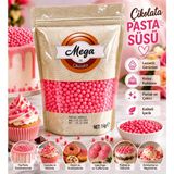 MEGA Pembe Çikolata Draje Pasta Süsü