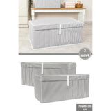 Mega Plus Kutu Hurç, Yorgan Yastık Çarşaf Dolapiçi Düzenleyici Mukavva Destekli (70 x 40 cm ) 2 Adet Gri - 70 x 40 x 30 cm