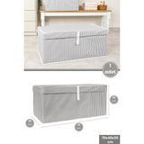 Mega Plus Kutu Hurç, Yorgan Yastık Çarşaf Dolapiçi Düzenleyici Mukavva Destekli (70X40CM) 1 Adet Gri - 70 x 40 x 30 cm