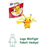 MEGA Pokémon aksiyon figürü yapı oyuncakları, 211 parçalı Pikachu, 10 cm uzunluğunda, eklemleri bükülebilen karakter, çocuklar için hediye önerileri, GMD31