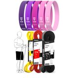 MEGA SETLER Direnç Bantları + Pilates Bandı Direnç Bandı Barfiks Lastiği Loop Power Band (8li ORTA-SERT Pembe Ton)