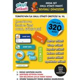 Mega Sevimli Dinazor Temalı Paket Isme Özel Okul Etiketi / Stıcker Toplam 320 Adet