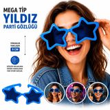 Mega Tip Yıldız Parti Gözlüğü Mavi Renk