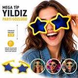 Mega Tip Yıldız Parti Gözlüğü Sarı Renk