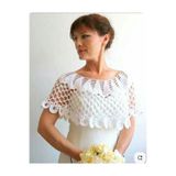 MEGAHAN BOUTIQUE Abiye tıg ışı el örgü delıklıbeyaz bolero
