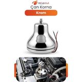 MEGAHAWK 12V Krom Çan Korna Metal Gövde Güçlü Ses Evrensel Oto Korna Dayanıklı Tekli Korna